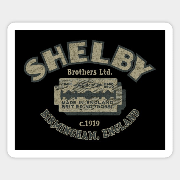 Shelby Brand Razorblades Magnet by Tim Shawl Studio